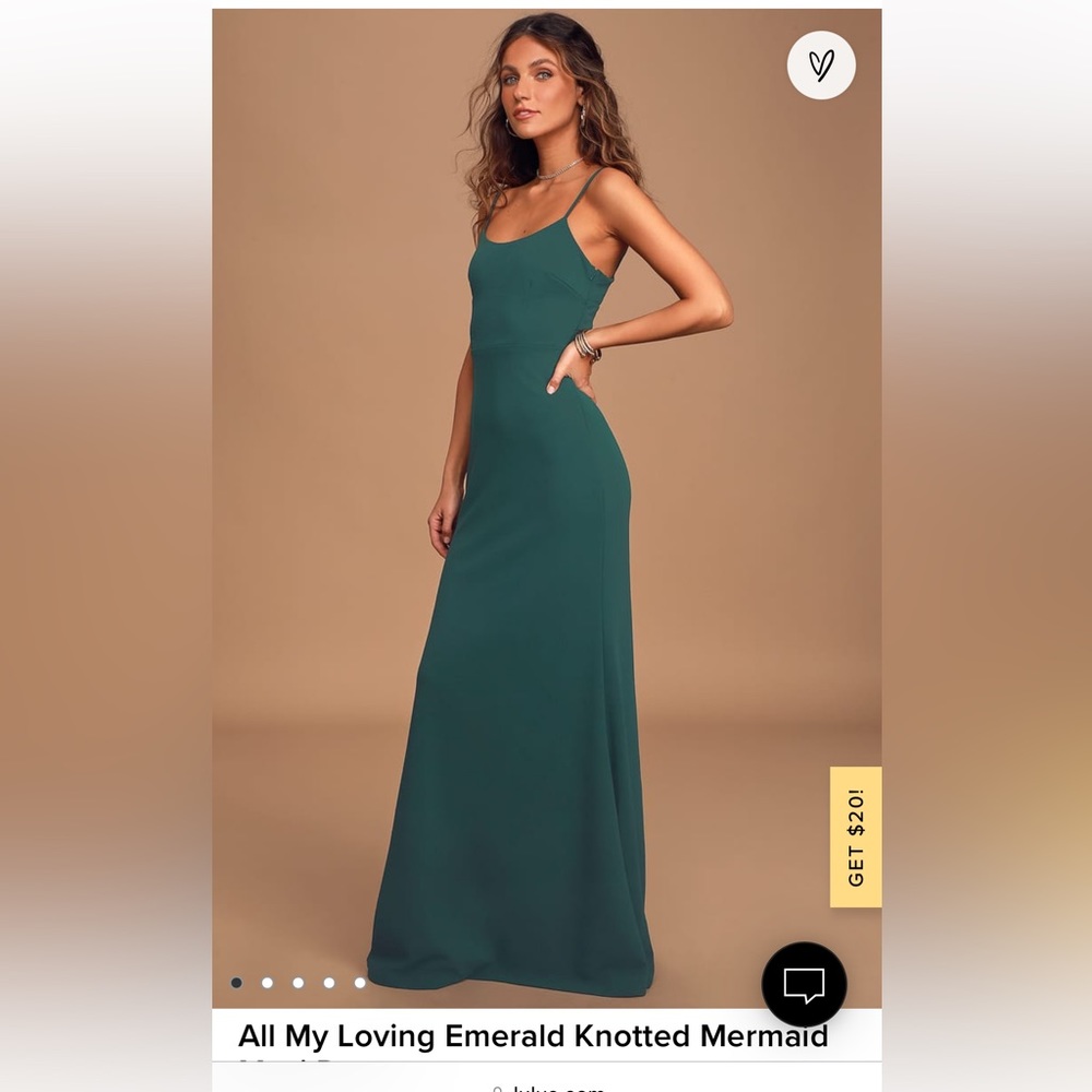 Lulus All My Loving Emerald Knotted Mermaid Maxi Dress